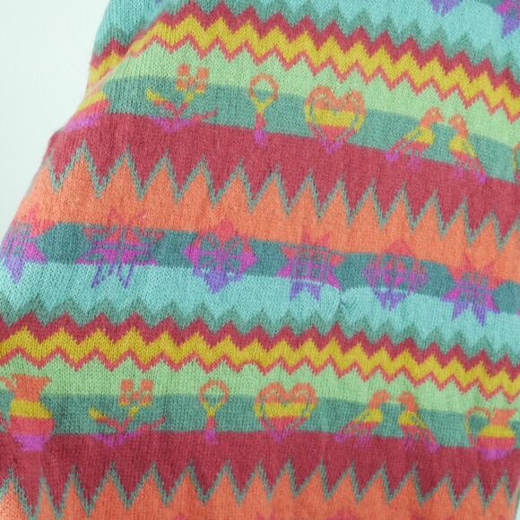 Vintage Benetton Medium Sweater Multicolor Rainbow Fair Isle Ski Nordic Wool 80s - Picture 10 of 14